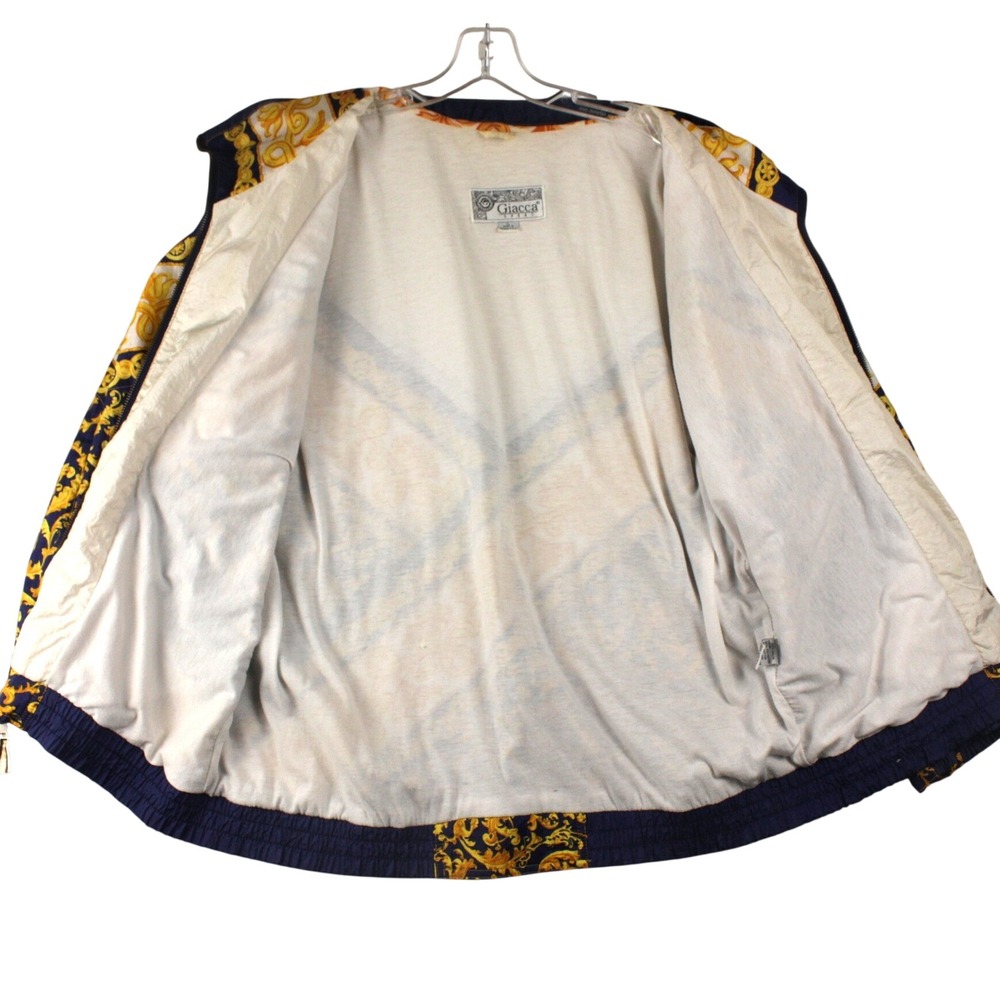 Vintage Giacca Sport Baroque Windbreaker Jacket Roman Numeral Nylon L 90s - Picture 4 of 12